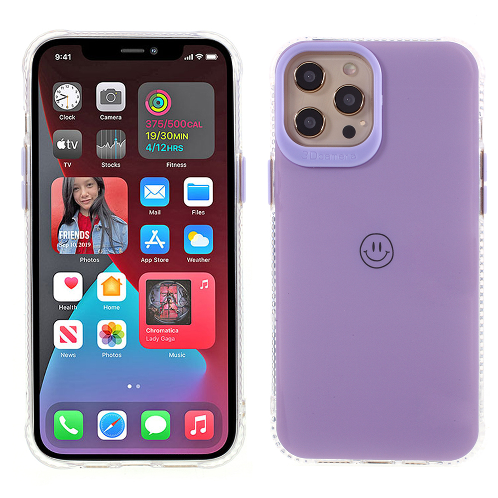 

Улыбка Шаблон Печати Кадровая Акриловая + TPU Чехол Для Телефона Для IPhone 12 Pro Max - Фиолетовый, iPhone 12 Pro Max