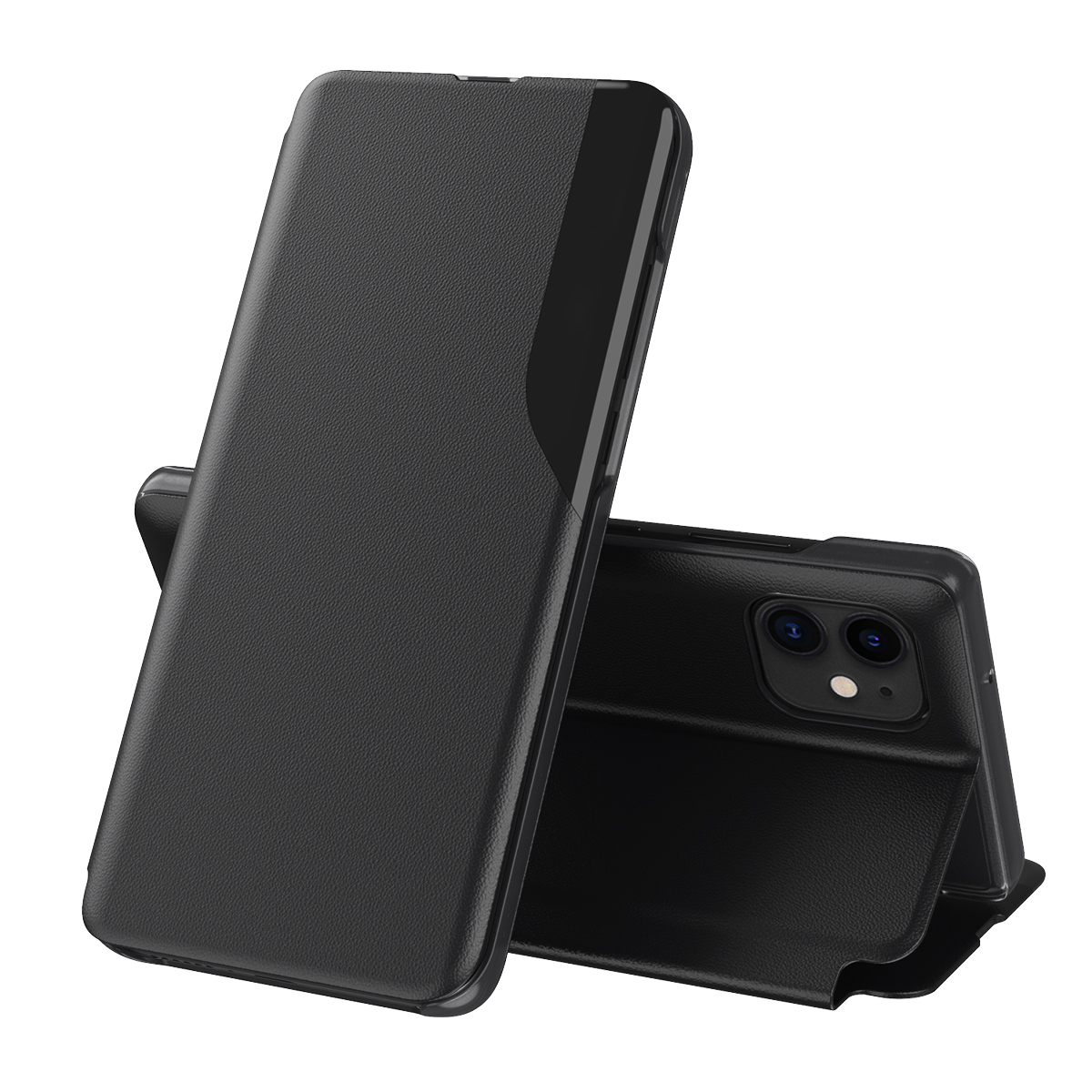 

Вид На Стендую Крышку Окна Для IPhone 11 Pro 5,8 Дюйма Кожаный Чехол - Чернить, iPhone 11 Pro 5.8 inch