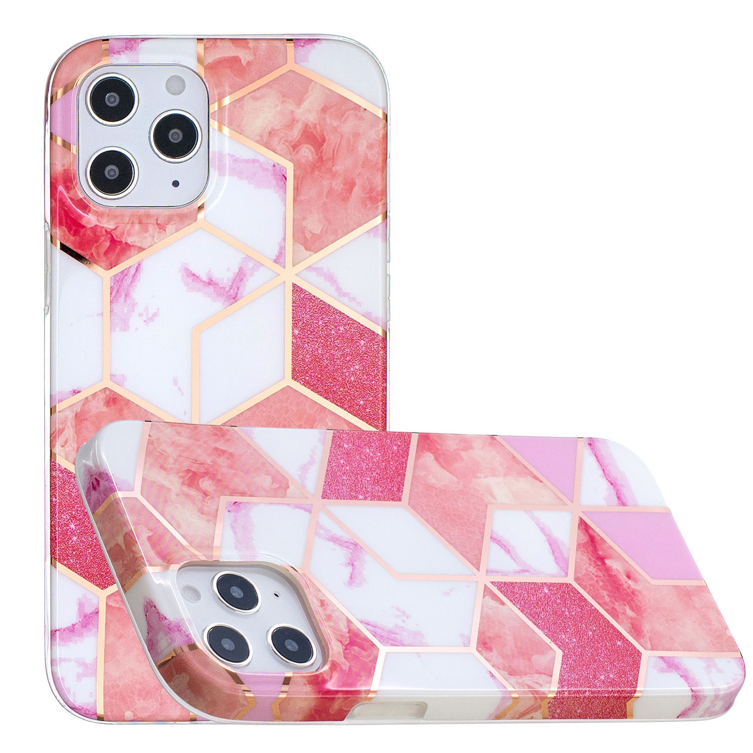 

Splicing Electroplating IMD TPU Protector for iPhone 12 Pro Phone Case - Style B, iPhone 12 Pro
