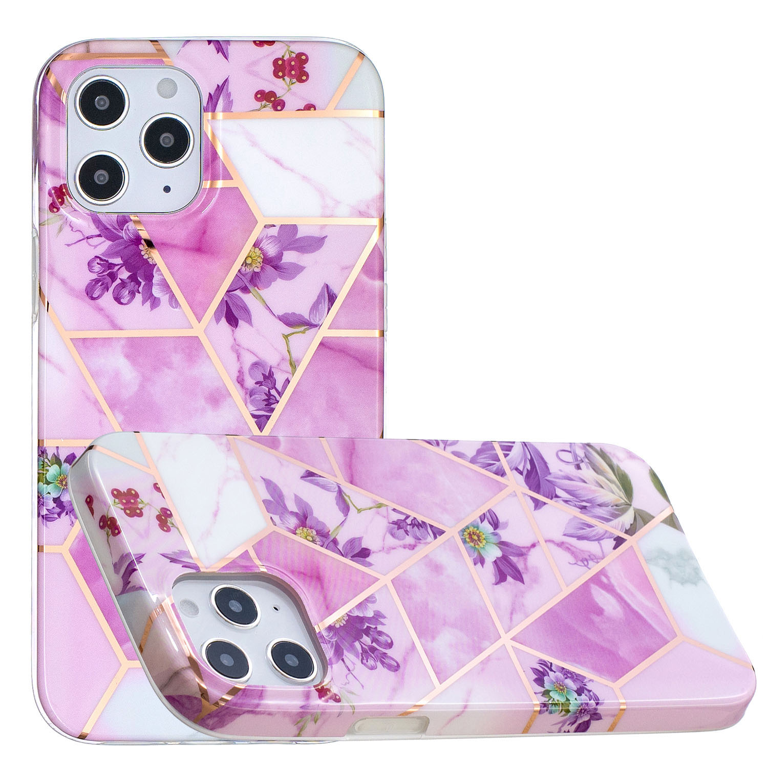 

Splicing Electroplating IMD TPU Protector for iPhone 12 Pro Phone Case - Style F, iPhone 12 Pro