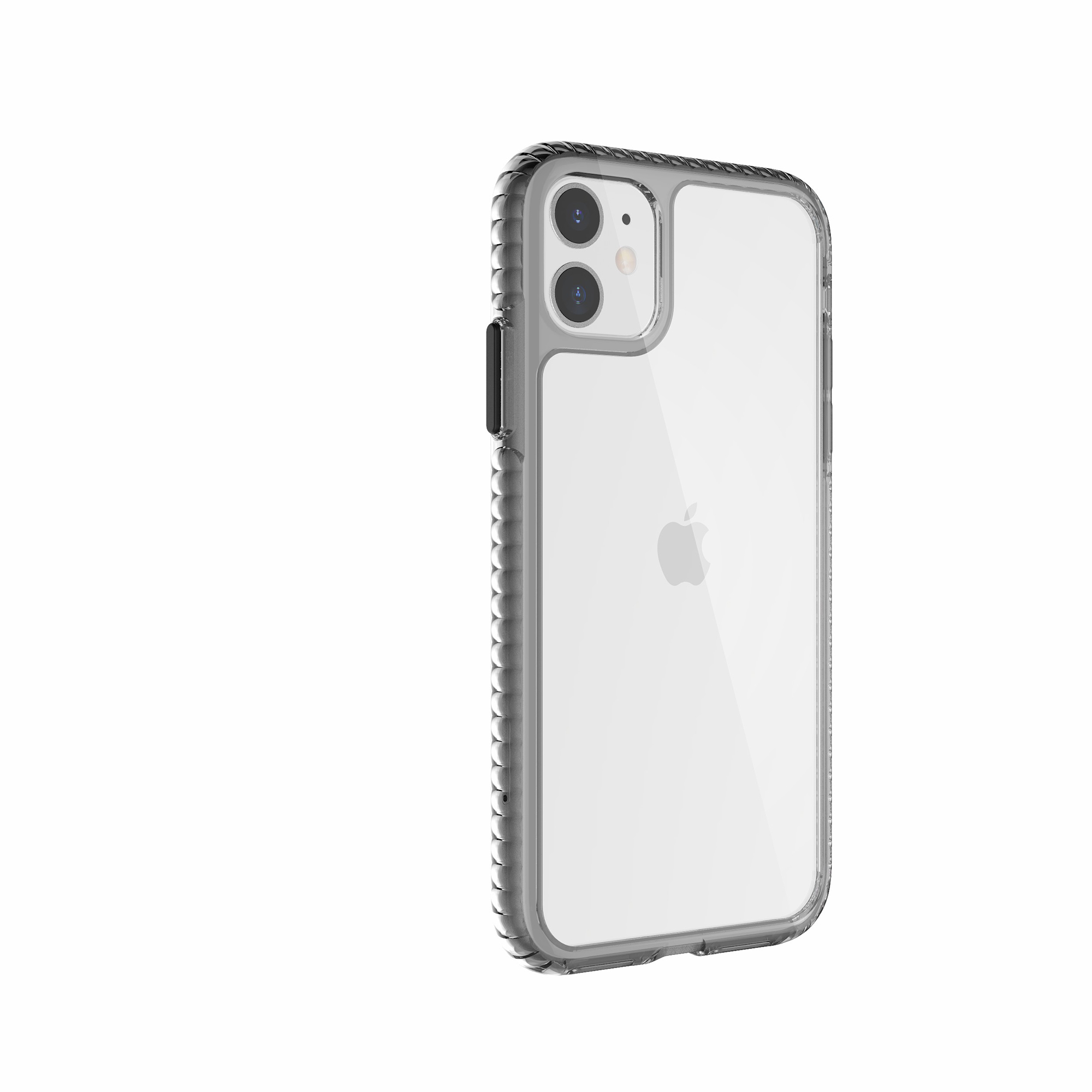 

Transparent TPU + PC Hybrid Phone Shell Shock Absorption Case for iPhone 11 - Transparent Black, iPhone 11 6.1 inch