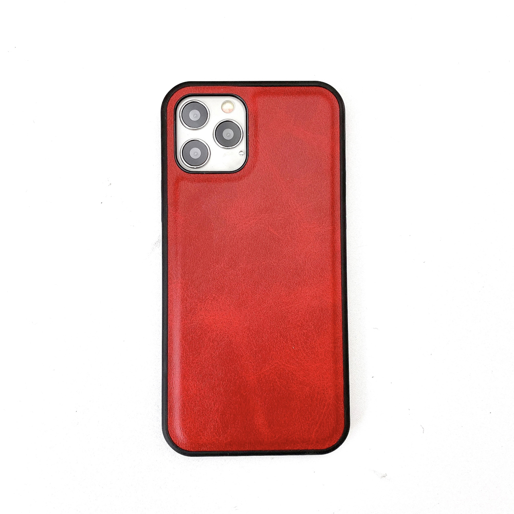 

PU Кожаный С Покрытием TPU Телефона Задний Чехол Для IPhone 12/12 Pro - Красный, iPhone 12
