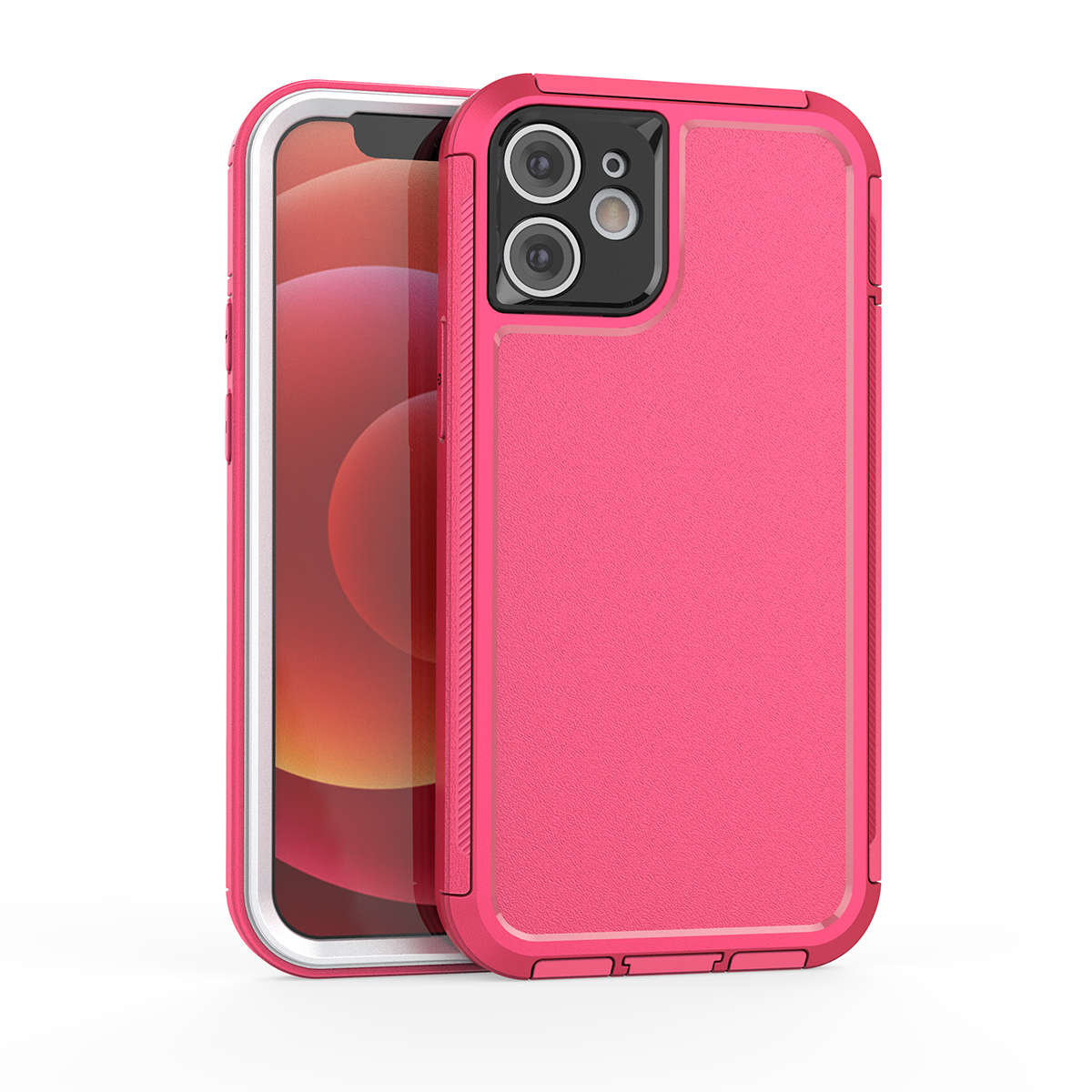 

TPU + PC Shockproof Phone Hybrid Cover Case for iPhone 12 - Pink, iPhone 12