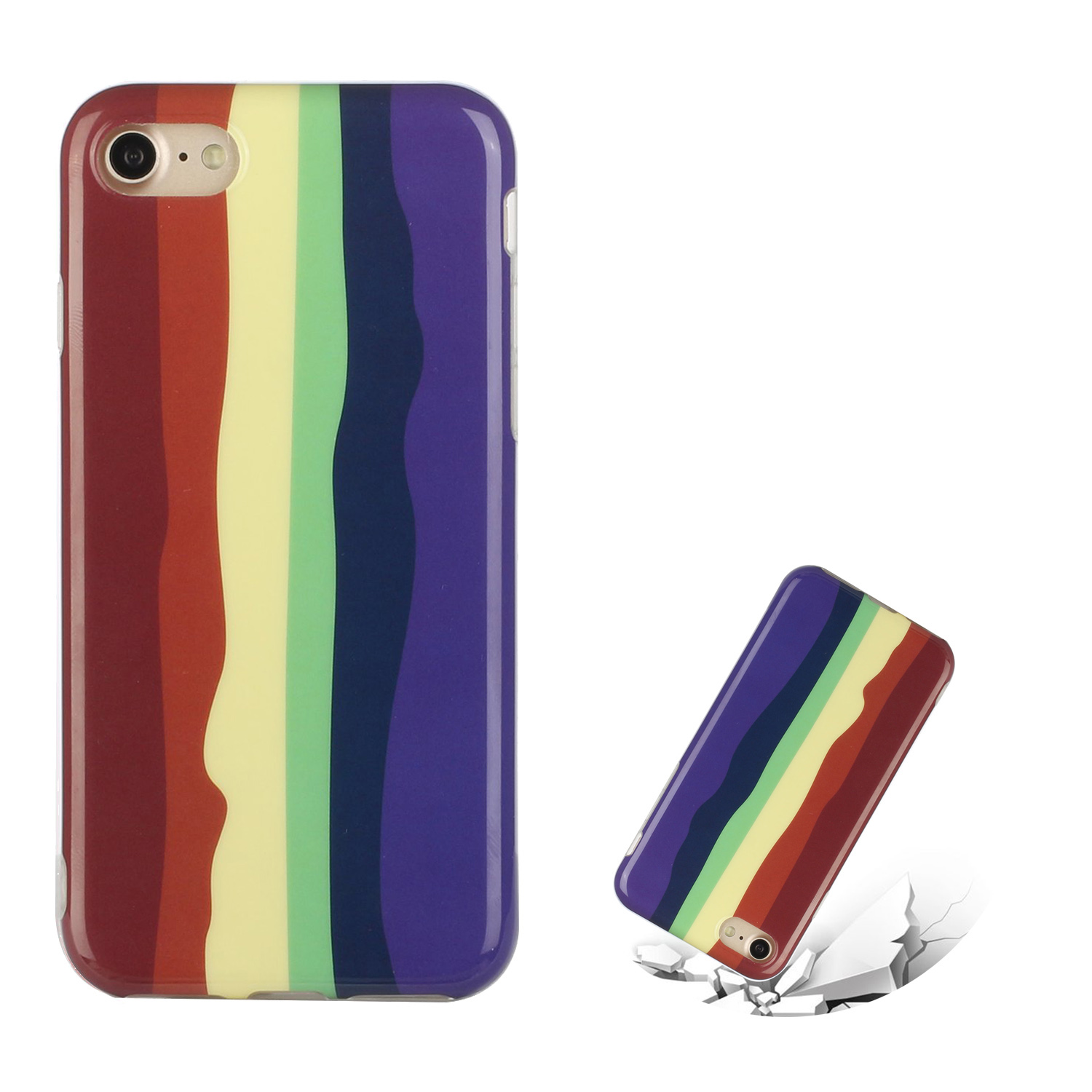 

Rainbow Pattern Anti-drop IMD TPU Phone Cover for iPhone 7/8/SE (2nd Generation) - Style C, iPhone 7 4.7 inch