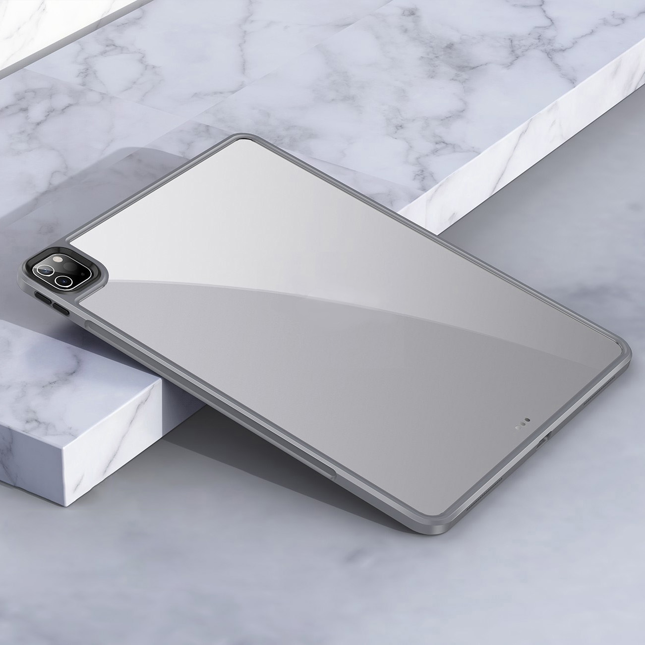 

Mant Series Hard PC Back + Soft TPU Edge Cover Case for iPad Pro 12.9-inch (2021) (2020) (2018) - Grey, iPad Pro 12.9-inch (2021)
