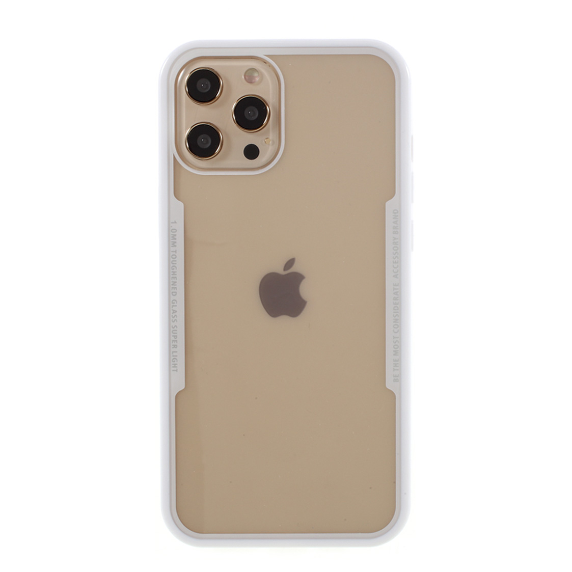 

Silicone Frame + Clear Acrylic Back Case for iPhone 12 Pro Max - White, iPhone 12 Pro Max