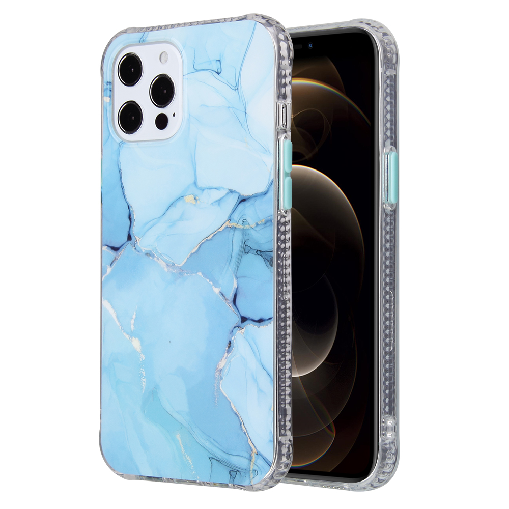 

Цветной Глазурь Мраморный Узор ПК Обратно Крышка TPU Для IPhone 12 Mini - Синий, iPhone 12 mini