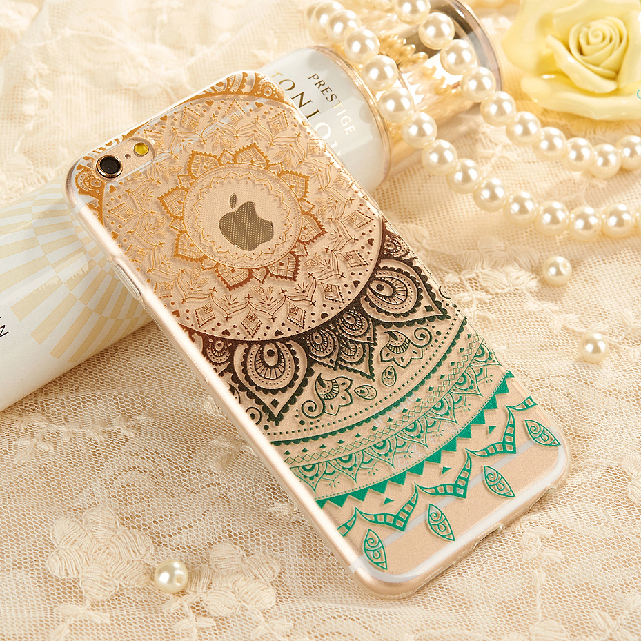 

XINCUCO Garden Girl for iPhone 6s/6 Gradient Lace Pattern TPU Protective Shell - Black/Green, iPhone 6s 4.7-inch