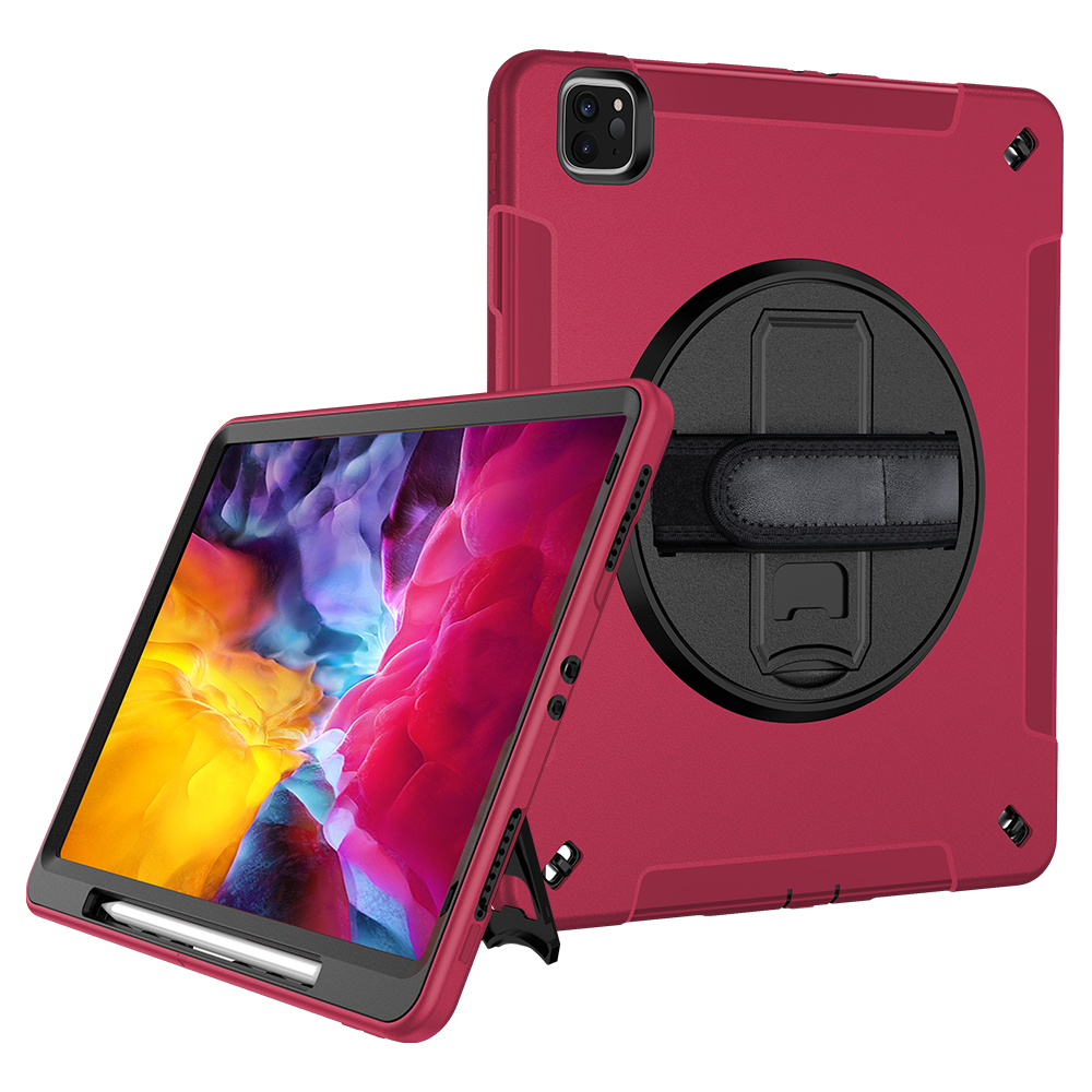 

Thicken Kickstand for iPad Pro 11-inch (2021)/(2020)/(2018) PC TPU Hybrid Cover with Pen Slot PET Film - Rose, iPad Pro 11-inch (2021)