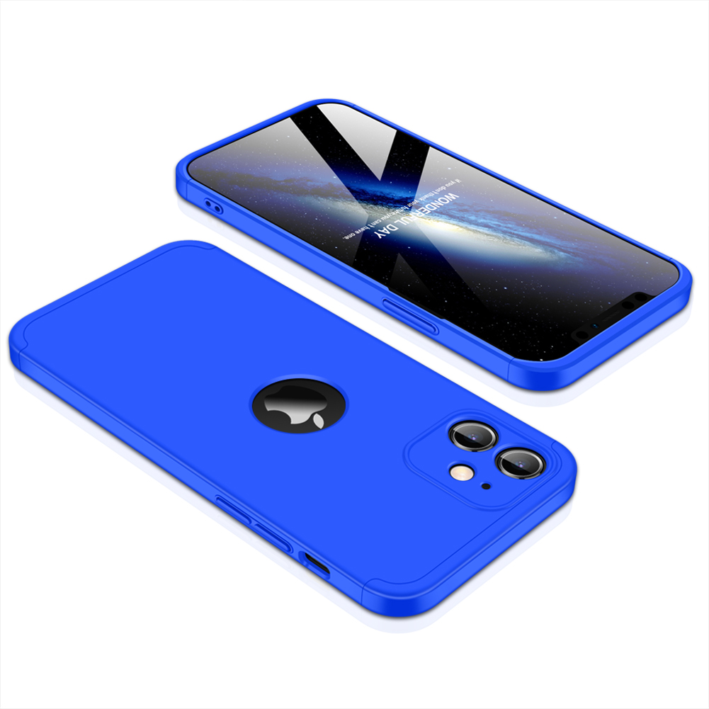 

GKK Detachable 3-Piece Precise Hole Opening Frosted Surface PC Mobile Shell Case for iPhone 12 mini - Blue, iPhone 12 mini