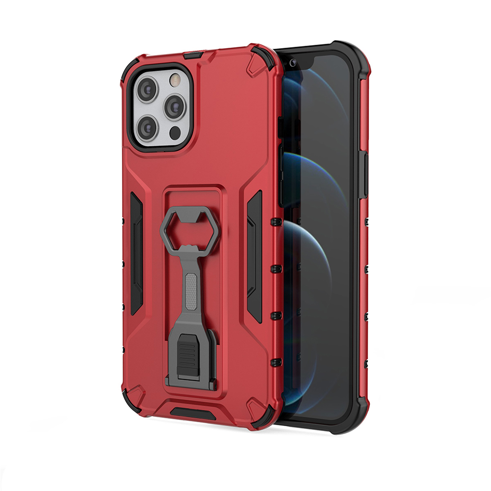 

PC + TPU Hybrid Case with Kickstand for iPhone 12 Pro Max - Red, iPhone 12 Pro Max
