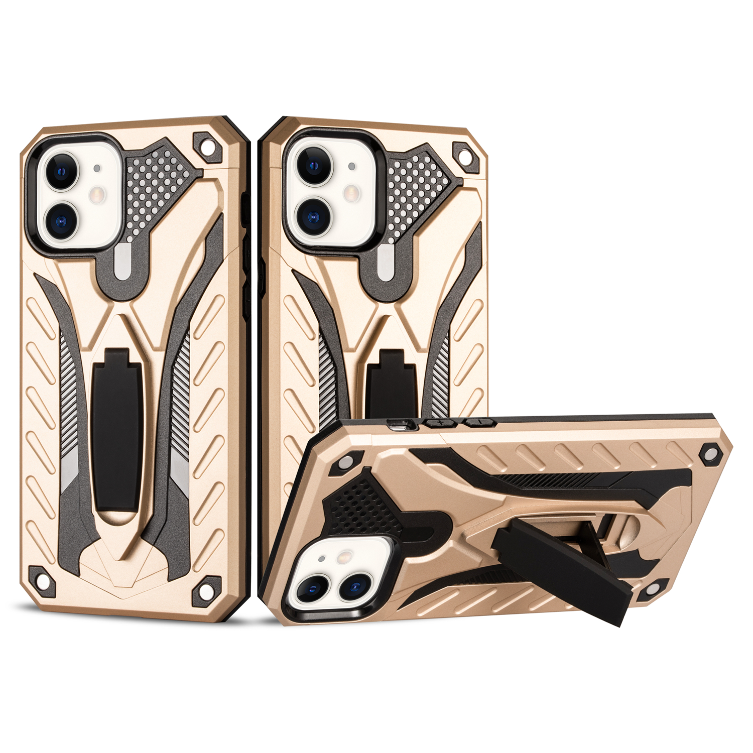 

Phantom Knight Style PC + TPU Корпус Для IPhone 12 Mini - Золото, iPhone 12 mini