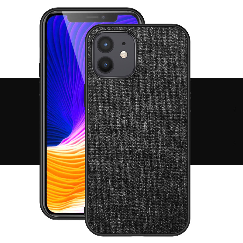 

Текстура Ткани ТПУ + ПК Магнитная Крышка Для IPhone 12 Mini - Чернить, iPhone 12 mini