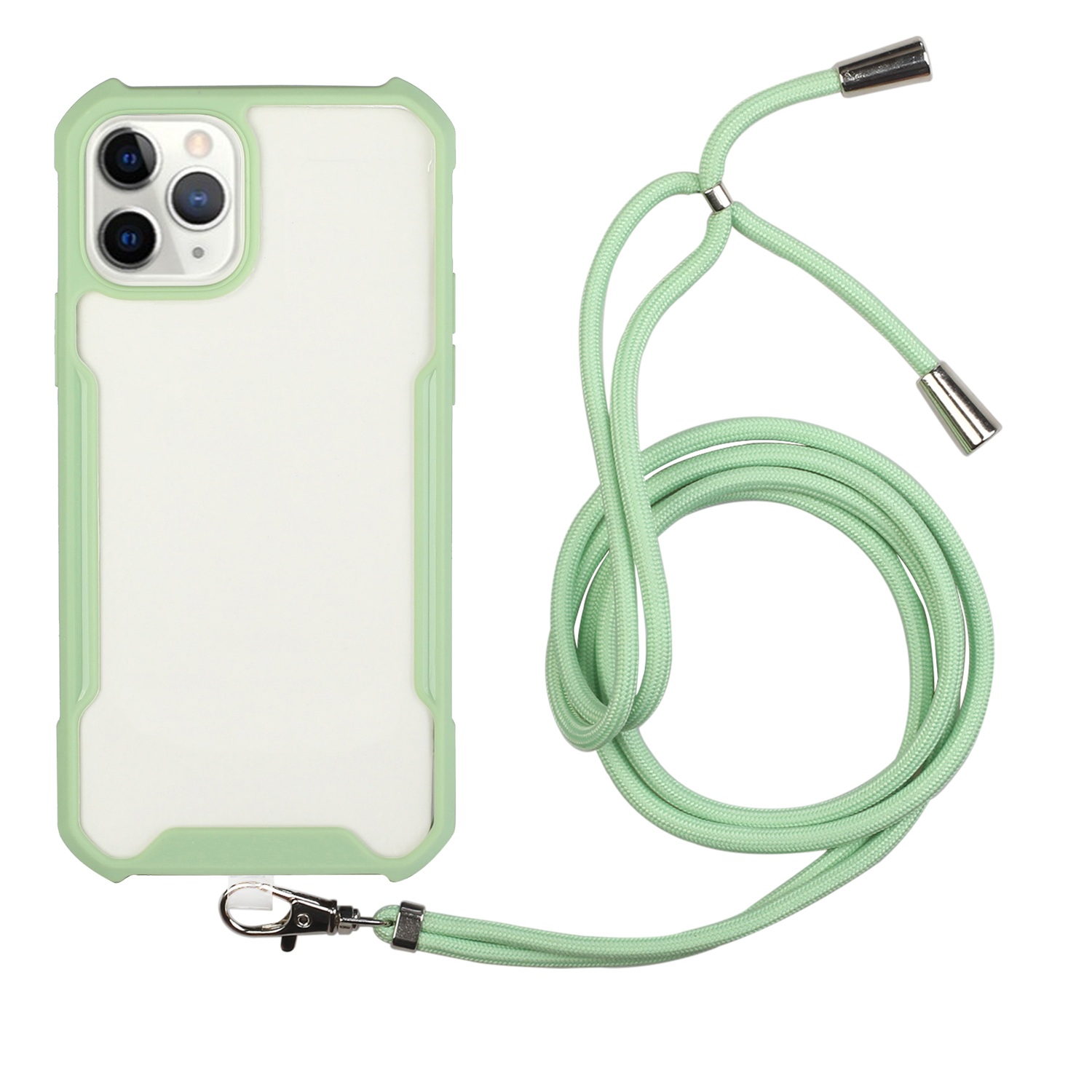 

Acrylic + TPU Ударопрочный Чехол Для Телефона С Ремешком Для IPhone 12 Mini - Светло-зеленый, iPhone 12 mini