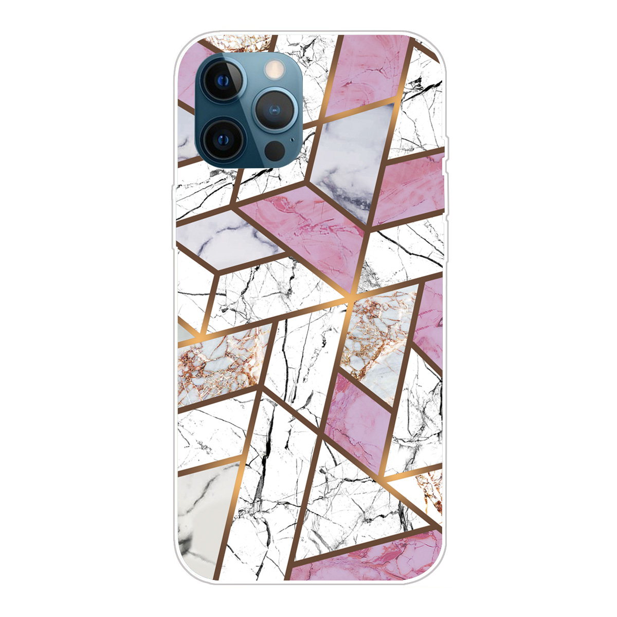 

Marble Pattern Printing TPU Phone Cover for iPhone 12 Pro Max - Style Q, iPhone 12 Pro Max