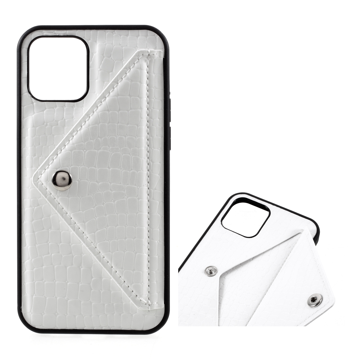 

Кожа Крокодила ПК + ТПУ Гибридный Крышка Для IPhone 12 Mini - Белый, iPhone 12 mini