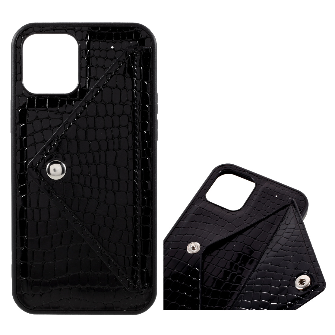 

Crocodile Skin Leather Coated PC + TPU Hybrid Cover Shell for iPhone 12 Pro Max - Black, iPhone 12 Pro Max