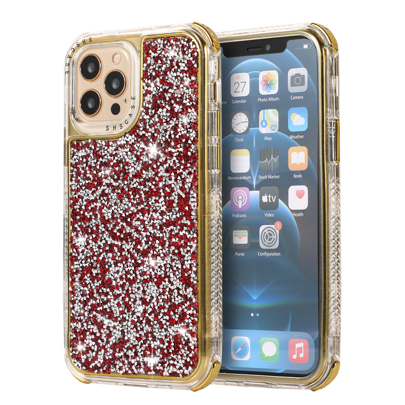 

Bleaming Hrightone Resppreed PC Задняя Панель + ТПУ Кадр Чехол Для Телефона Для IPhone 12 Pro Max - Красный, iPhone 12 Pro Max