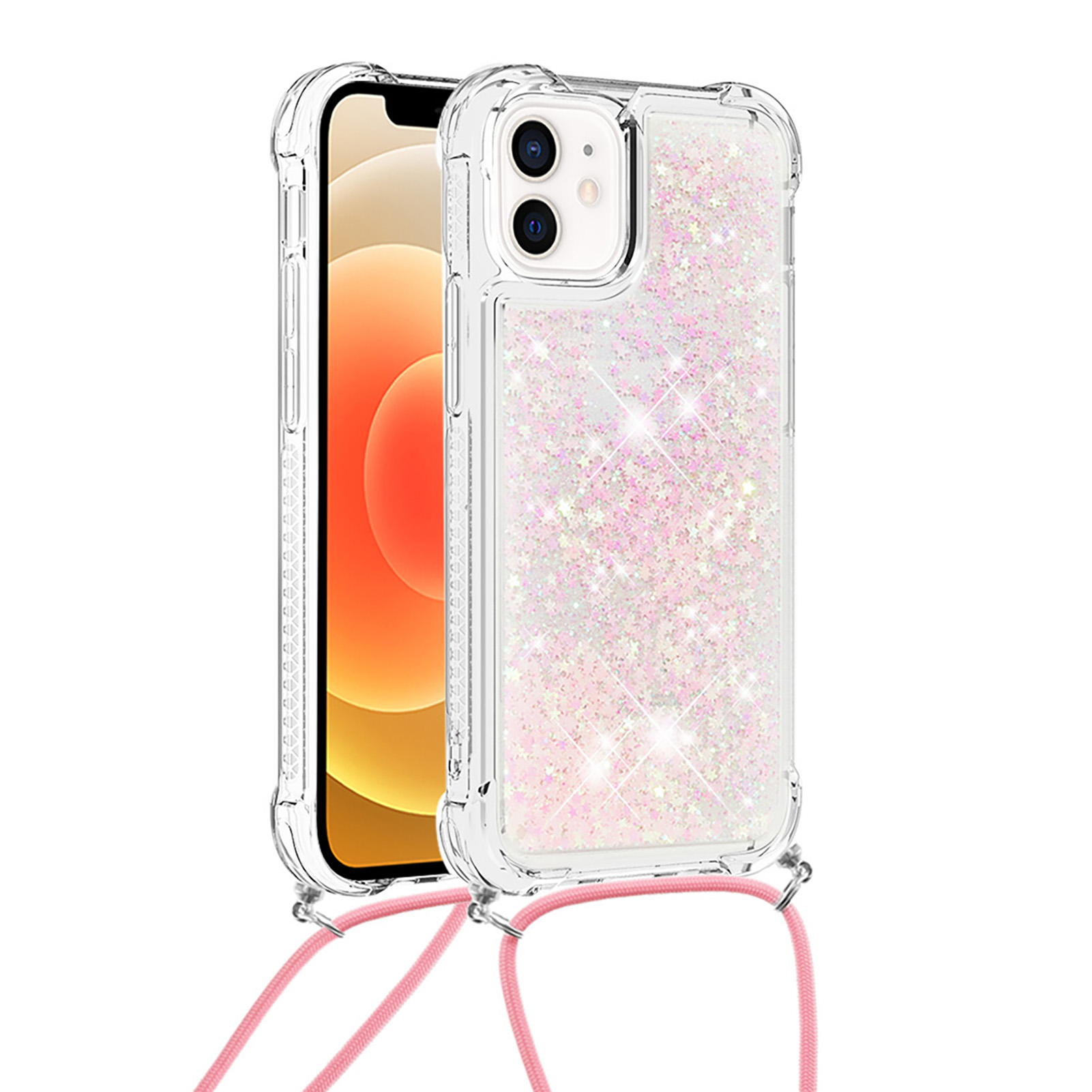 

Dynamic Quicksand Cust Cust Cleance Protecture Cover Collection С Ремешком Для IPhone 12 Mini - Розовый, iPhone 12 mini