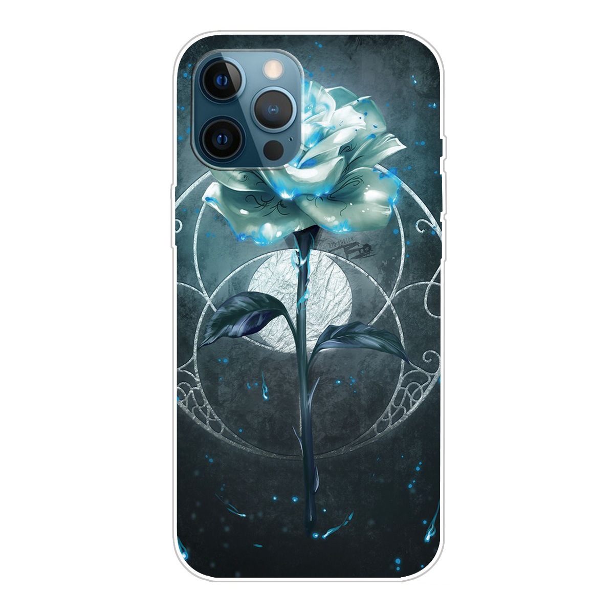 

Pattern Printing Flexible High Quality TPU Phone Case for iPhone 12/12 Pro - White Rose, iPhone 12