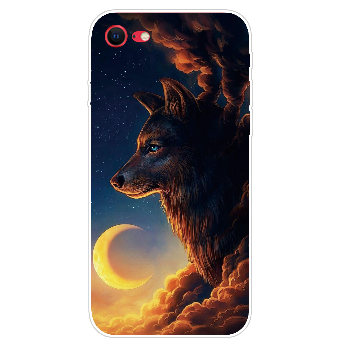 

Pattern Printing Flexible High Quality TPU Phone Cover for iPhone 7/8/SE (2020)/SE (2022) - Orange Wolf, iPhone SE (2022)