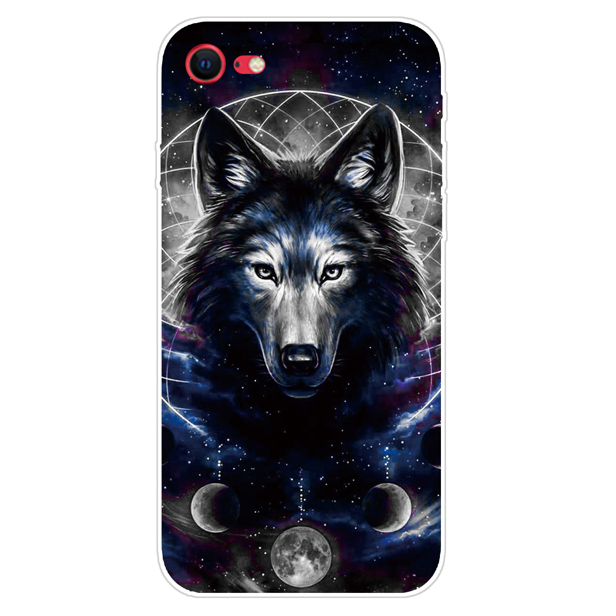 

Pattern Printing Flexible High Quality TPU Phone Cover for iPhone 7/8/SE (2020)/SE (2022) - Black Wolf, iPhone SE (2022)