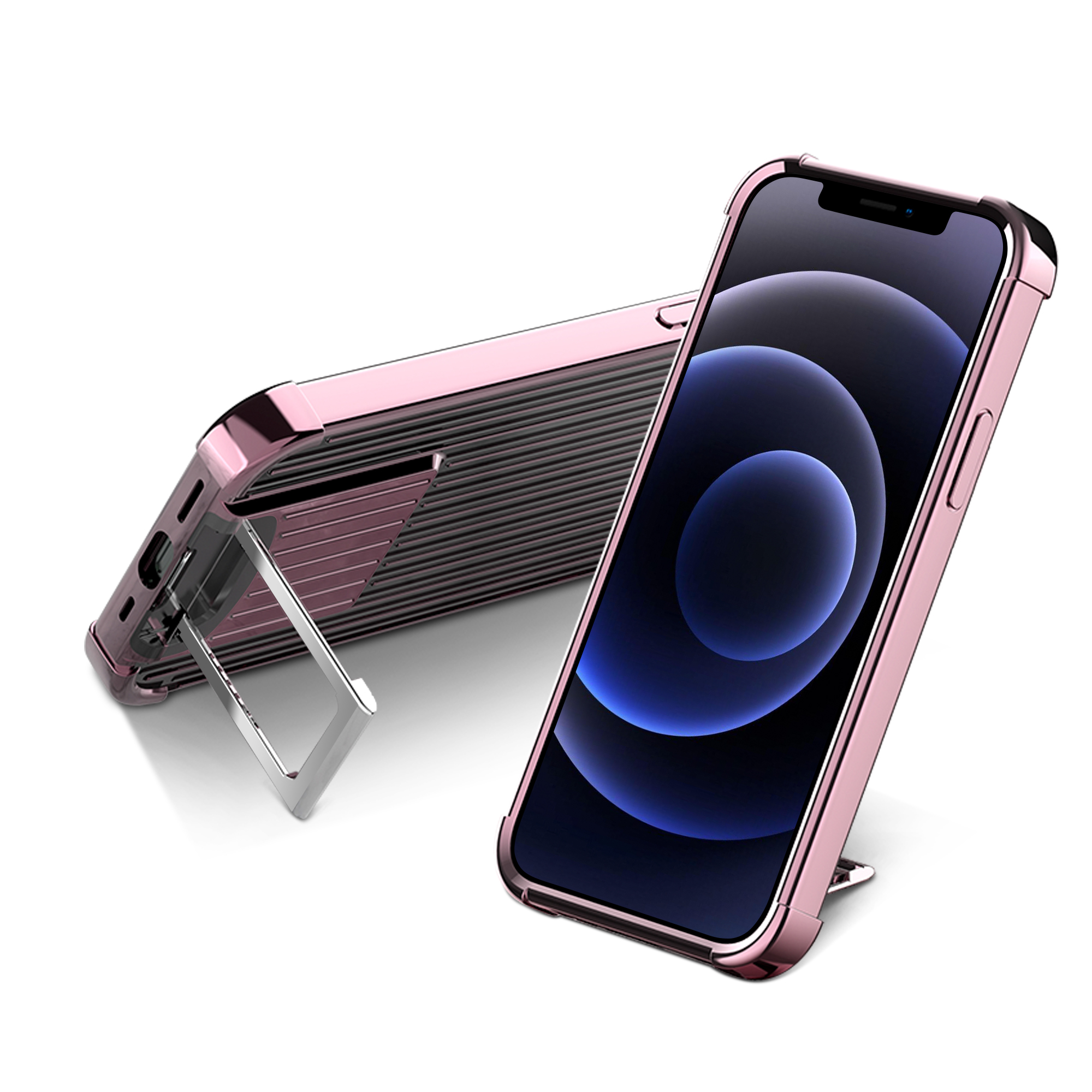 

Suctodased в Форме Shock -resection Hard PC Case Shell с Kickstand Для Iphone 12 Pro Max - Розовое Золото, iPhone 12 Pro Max