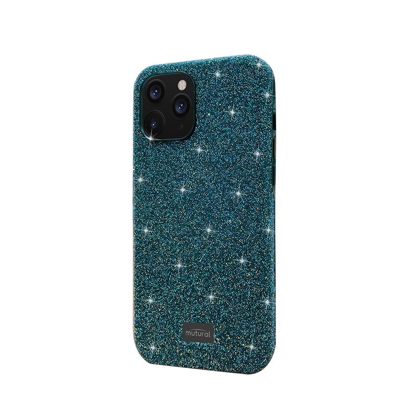 

MUTURAL Xingmang Series Unique Glitter Sequins Cloth+PC+TPU Phone Case Cover for iPhone 12 - Green, iPhone 12