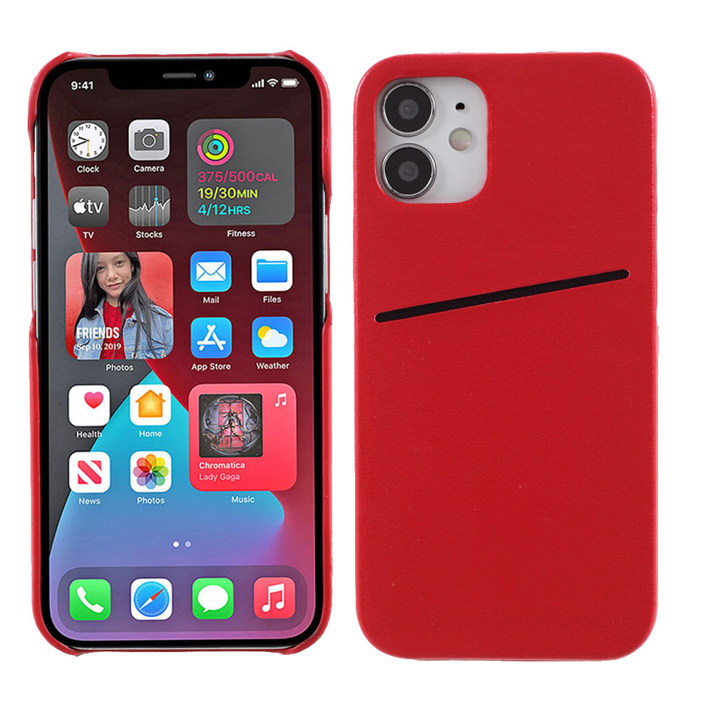 

Mutural Hard PC + Soft TPU Combo Combo Hybrid Cover Case С Слотом Для Карточек Для IPhone 12/12 Pro - Красный, iPhone 12