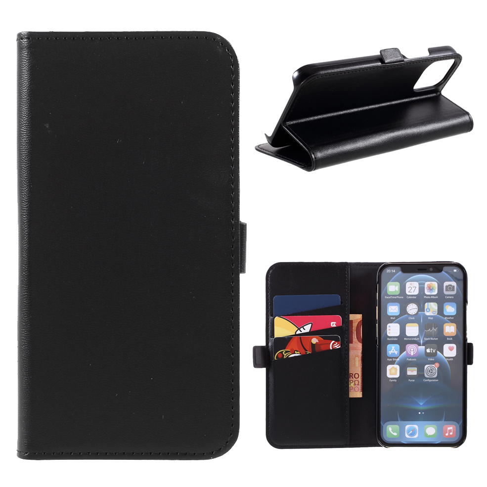 

MUTURAL PU Leather+TPU Wallet Stand Phone Stand Case for iPhone 12/iPhone 12 Pro - Black, iPhone 12