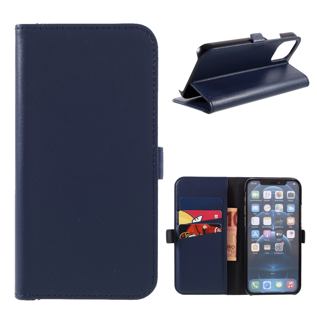 

MUTURAL PU Leather+TPU Wallet Stand Phone Stand Case for iPhone 12 Pro Max - Blue, iPhone 12 Pro Max