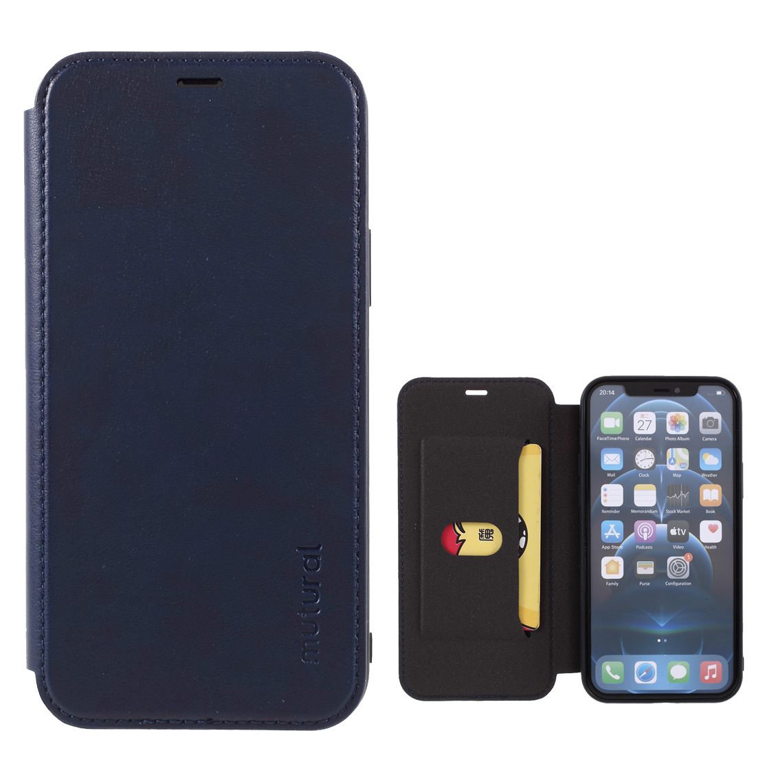 

MUTURUE PU Кожаный Держатель Карты Для IPhone 12/12 Pro - Синий, iPhone 12