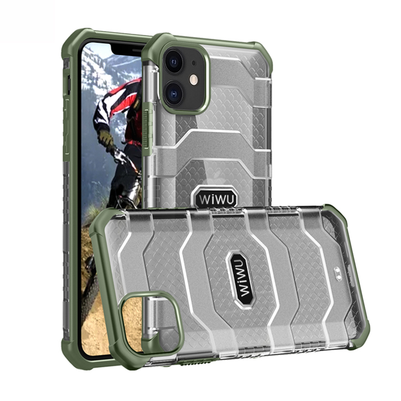 

Wiwu Hard PC Panel + Мягкий TPU Край Без Скольжения Крышка Оболочки Для IPhone 12 Mini - Армейский Зеленый, iPhone 12 mini
