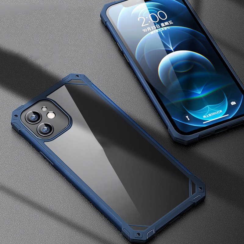

Ipaky High Transparent Acryle + TPU Защита Рамки Для Iphone 12 Mini 5,4 Дюйма - Темно-синий, iPhone 12 mini