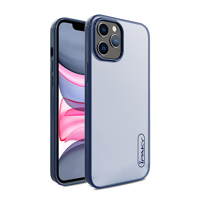 

IPAKY Color Porcelain Series Soft TPU Cell Phone Back Protective Case for iPhone 12 Pro/iPhone 12 - Blue, iPhone 12 Pro