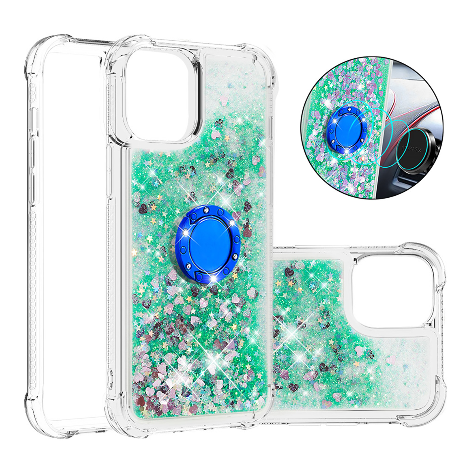 

Удароженные Quicksand Kickstand TPU Телефон Shell Для IPhone 12 Pro Max - Зеленый, iPhone 12 Pro Max
