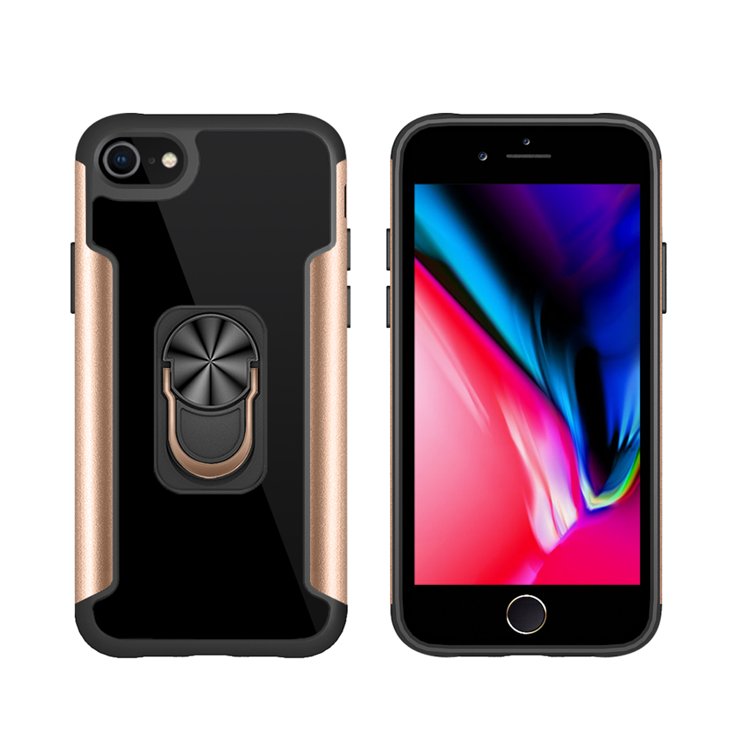 

пк + Tpu Телефона с Кольцом на Кольце. - Золото, iPhone SE (2022)