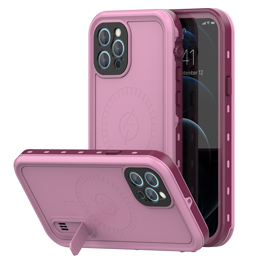 

REDPEPPER IP68 Waterproof Case Magnetic Shell for iPhone 12 Pro Max - Pink, iPhone 12 Pro Max