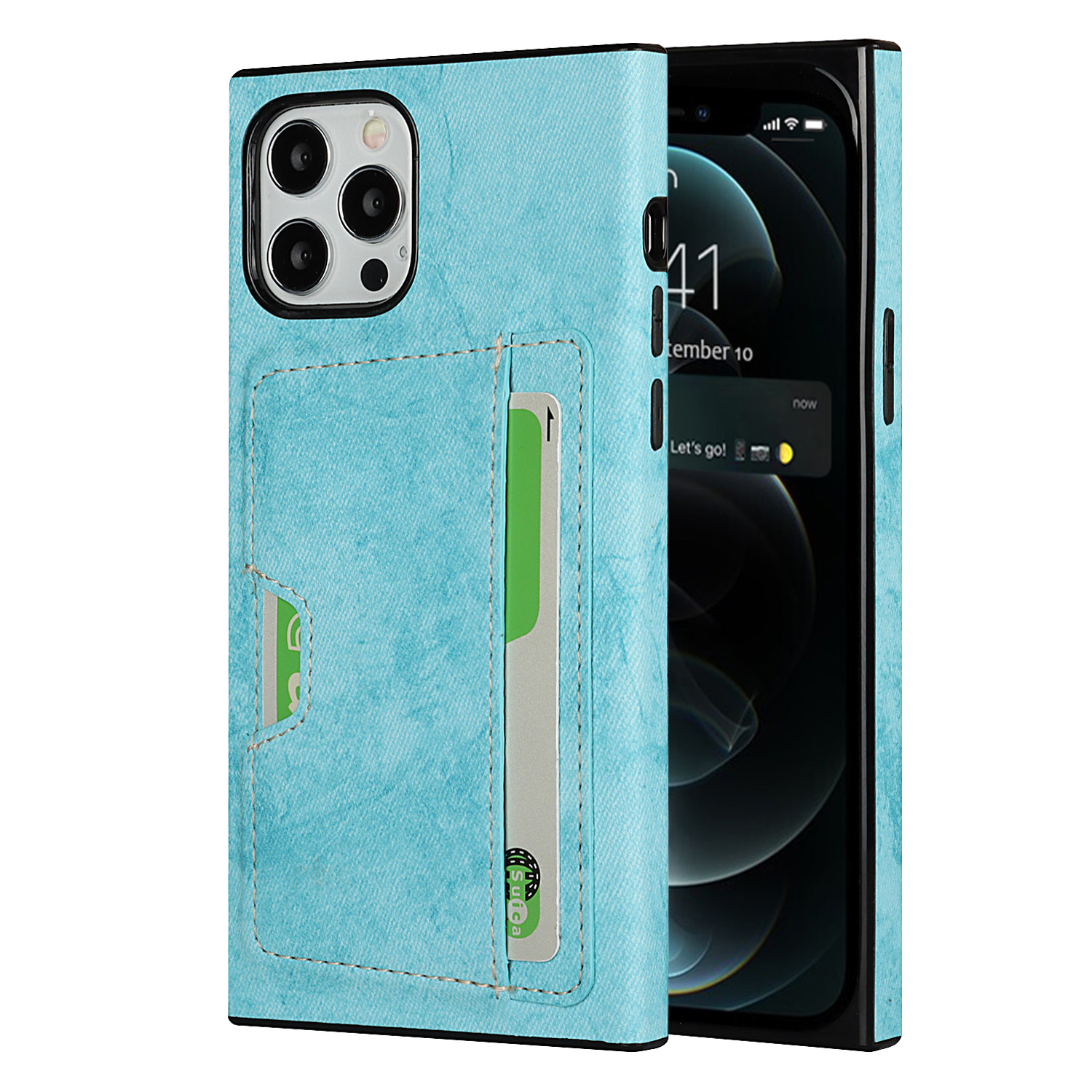 

Velvet Feeling Waterproof Skin Leather TPU Case with Card Slot for iPhone 12 Pro Max - Baby Blue, iPhone 12 Pro Max