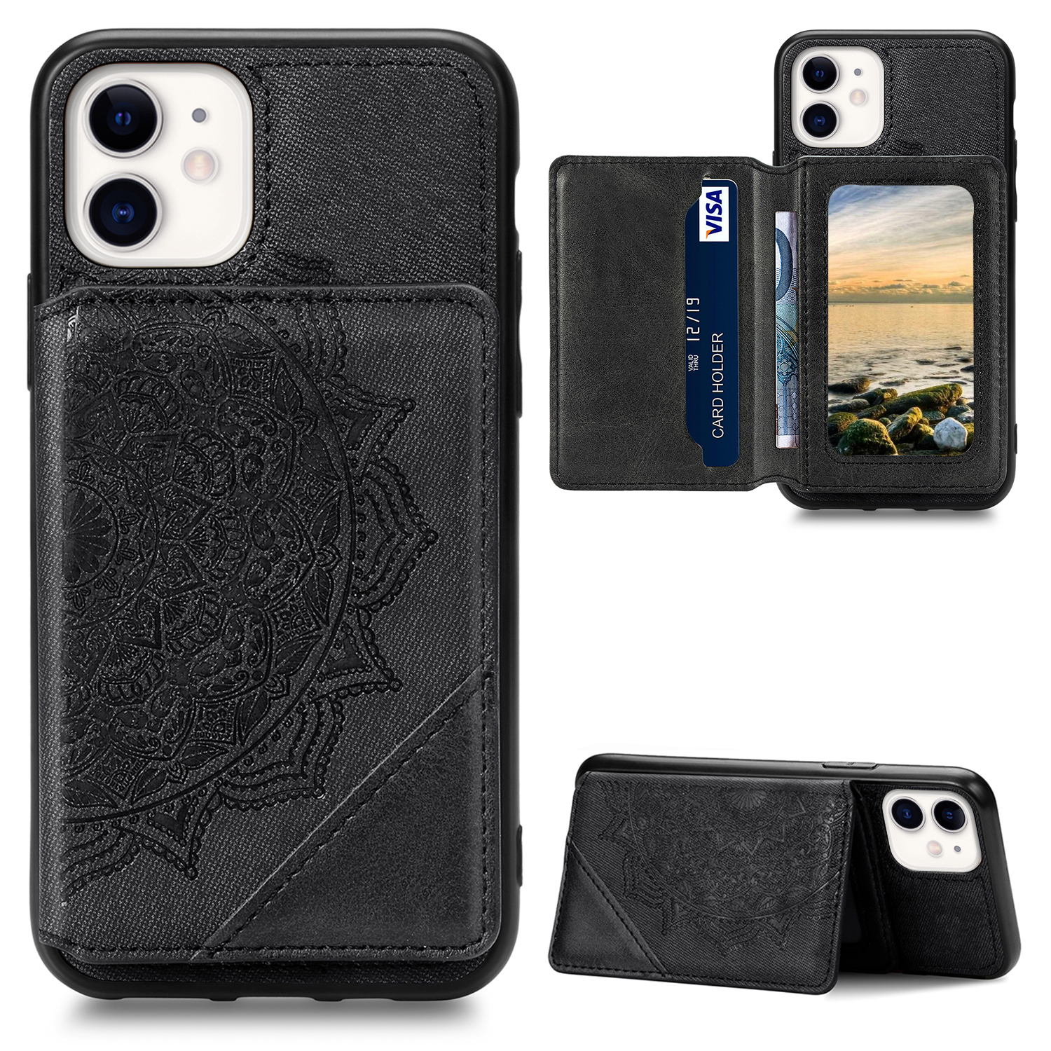 

Мандала Цветка - Черный, iPhone 11 6.1 inch