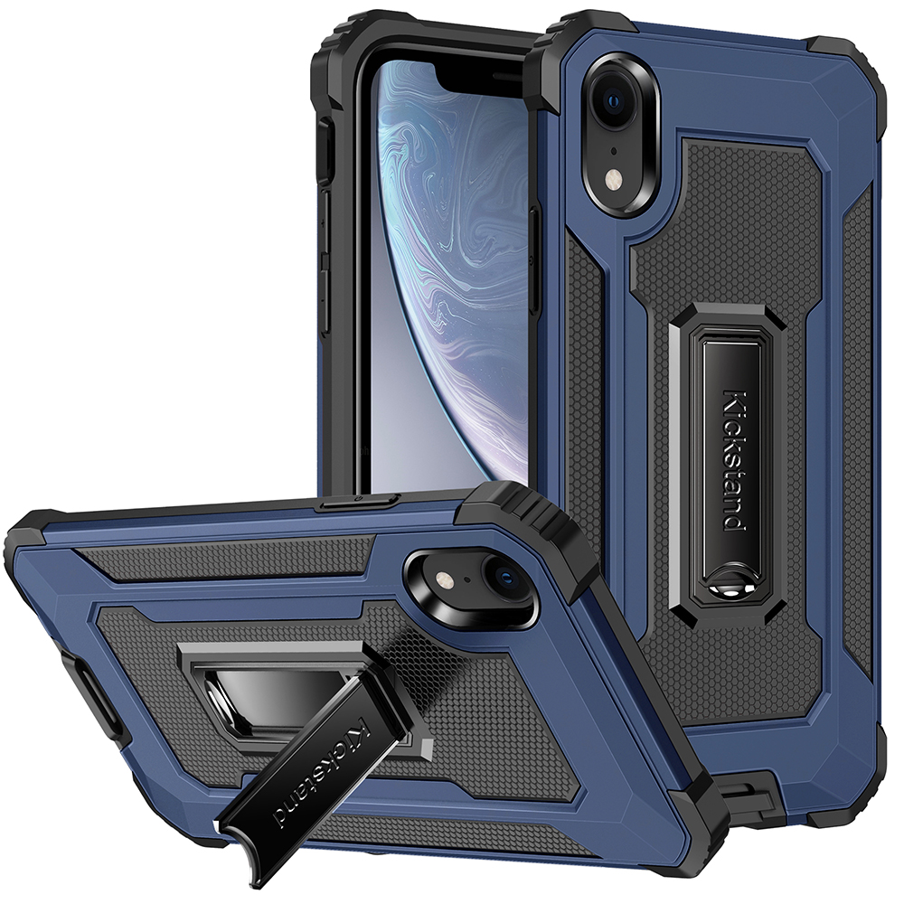 

Jazz Down-Center Series Полная Защита Hybrid Cover Cover Cover Для IPhone XR 6.1 Дюйма - Синий, iPhone XR 6.1 inch