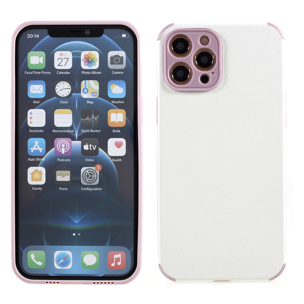 

Кожа + ТПУ Телефон Защитная Оболочка Для IPhone 12 Pro Max - Розовый, iPhone 12 Pro Max