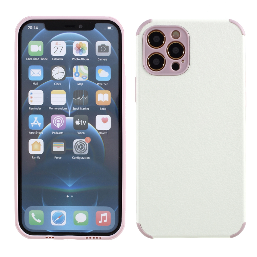 

Кожа + ТПУ Телефон Защитная Оболочка Для IPhone 12 Pro - Розовый, iPhone 12 Pro