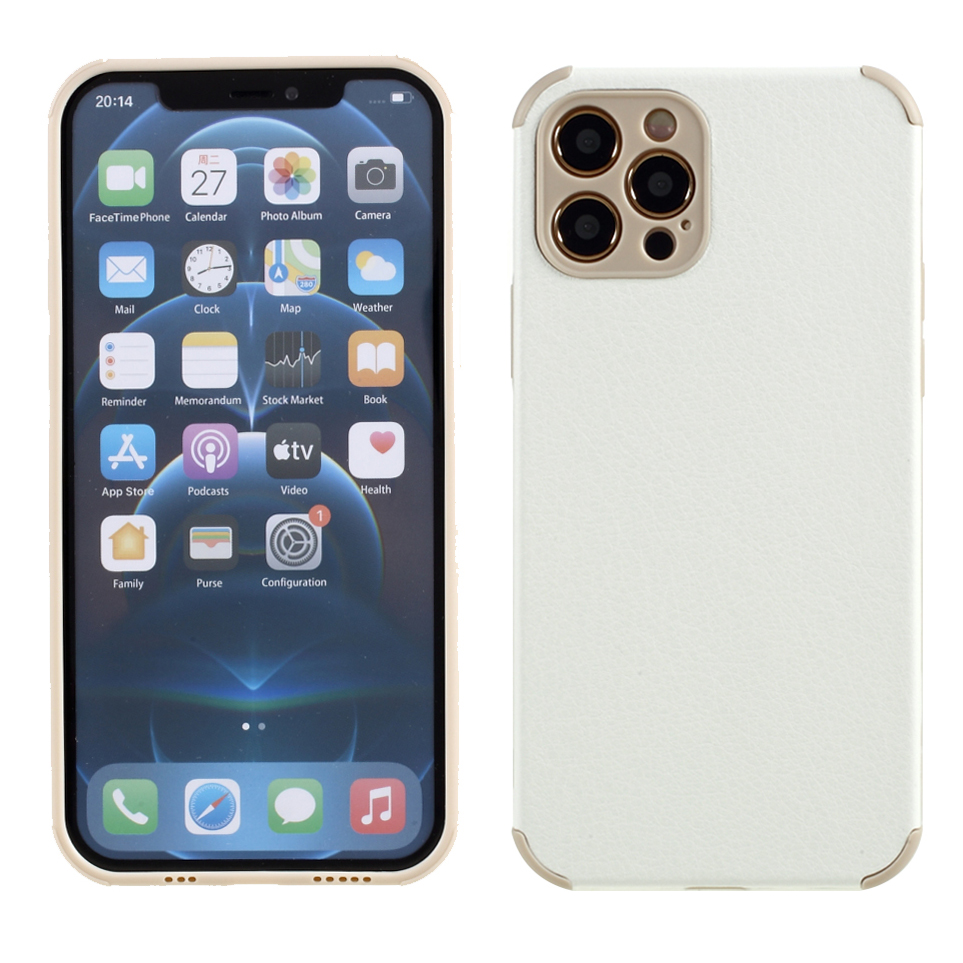 

Leather+TPU Phone Protective Shell for iPhone 12 Pro - Brown, iPhone 12 Pro