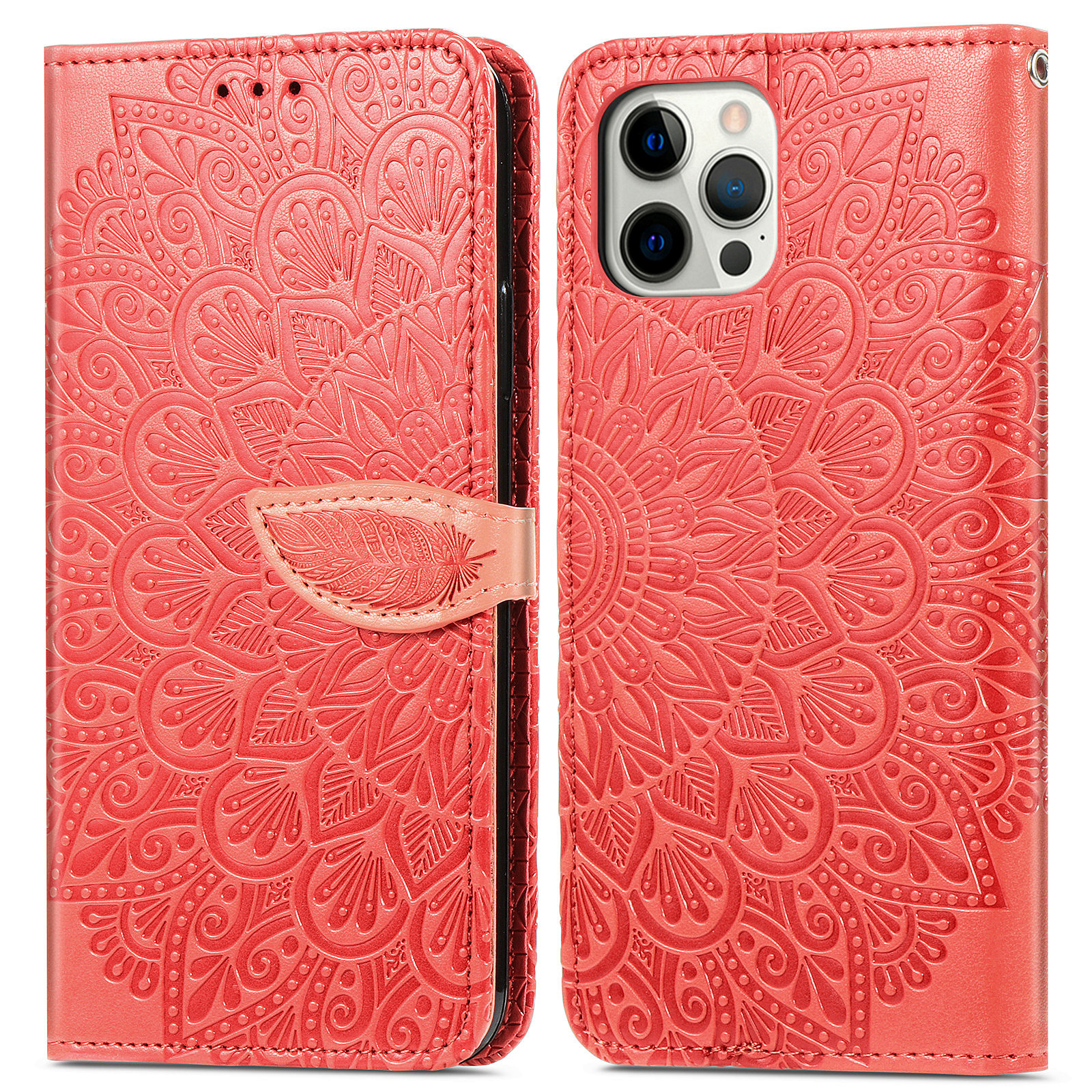 

Imprint Dream Wings Кожаная Подставка Для Оболочки Телефона Для Iphone 12 Pro Max - Красный, iPhone 12 Pro Max
