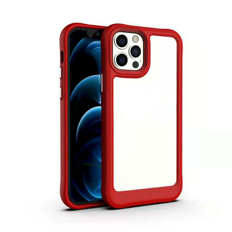 

Skin Touch Чувствительно Очистить Акриловый + Мягкий Гибридный Корпус TPU Ударопрочный Чехол Для IPhone 12/12 Pro - Красный, iPhone 12