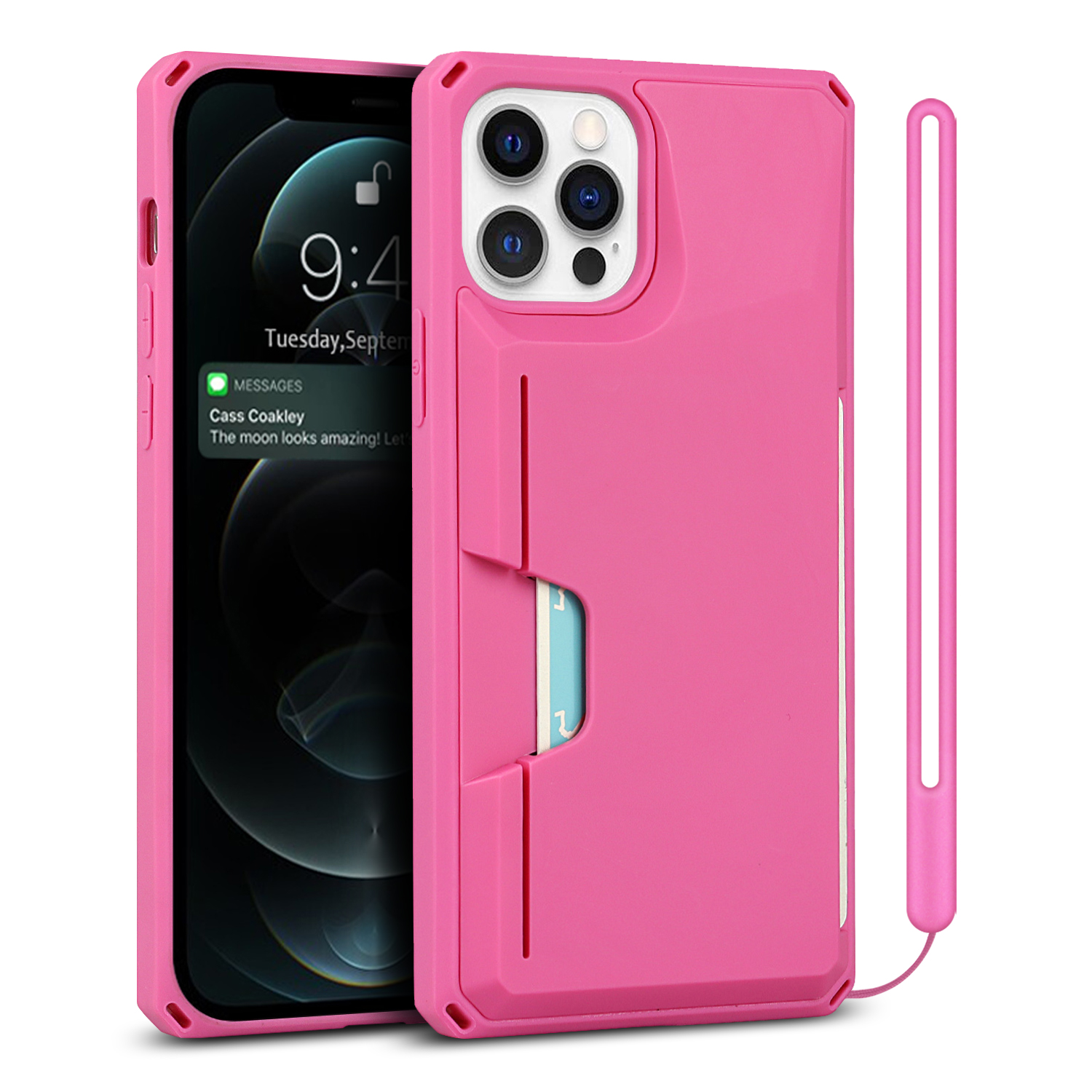 

3E40 Soft TPU + Жесткий Компьютер Protector Shell Card Plot Для IPhone 12 - Роза, iPhone 12