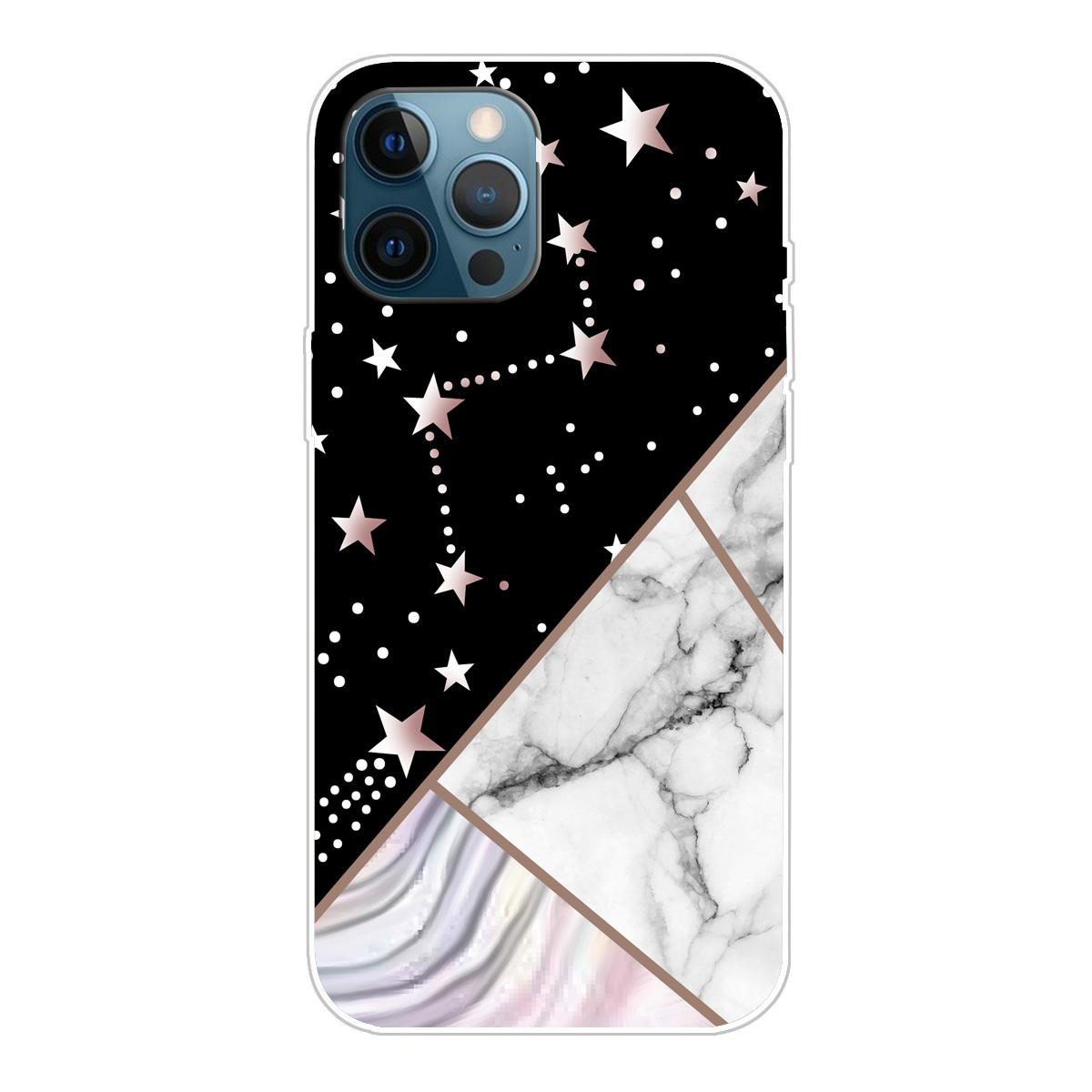 

Marble Pattern Shock-proof TPU Phone Case Back Cover for iPhone 12 Pro Max - Style S, iPhone 12 Pro Max