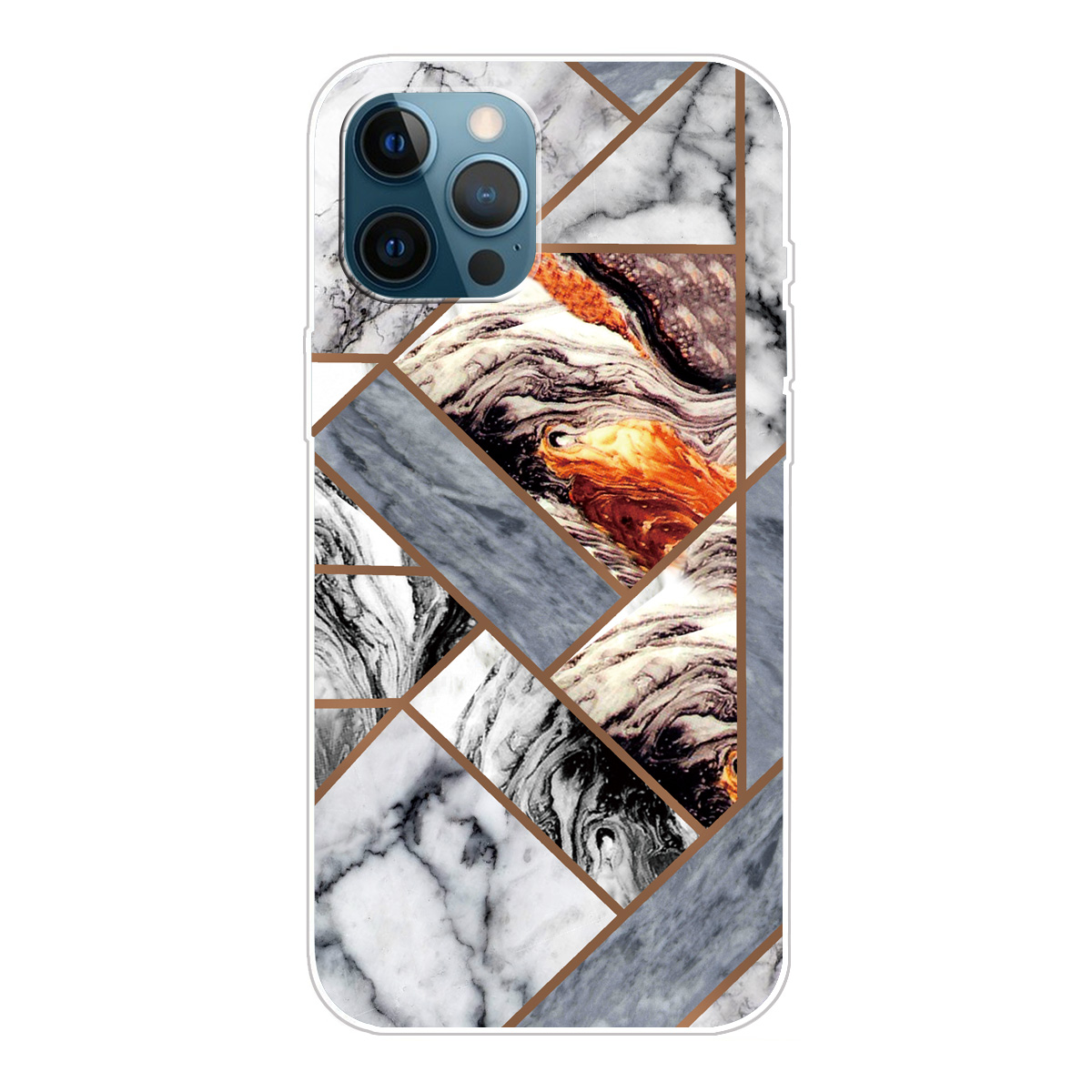 

Marble Pattern Shock-proof TPU Phone Case Back Cover for iPhone 12 Pro Max - Style V, iPhone 12 Pro Max