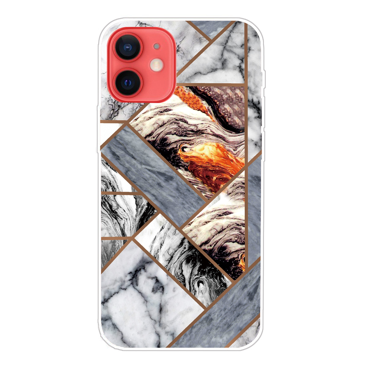 

Marble Pattern Soft TPU Phone Case Protection Back Cover for iPhone 12 mini - Style I, iPhone 12 mini